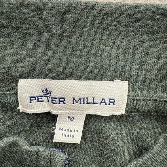 Peter Millar Sweater Mens Medium Green Quarter Zip Mock Neck Cotton Modal Golf - Picture 3 of 9
